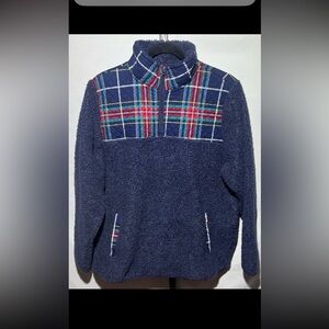 Vera Bradley Women's Teddy Fleece Pullover 1/4 Zip Tartan Plaid Sz XL